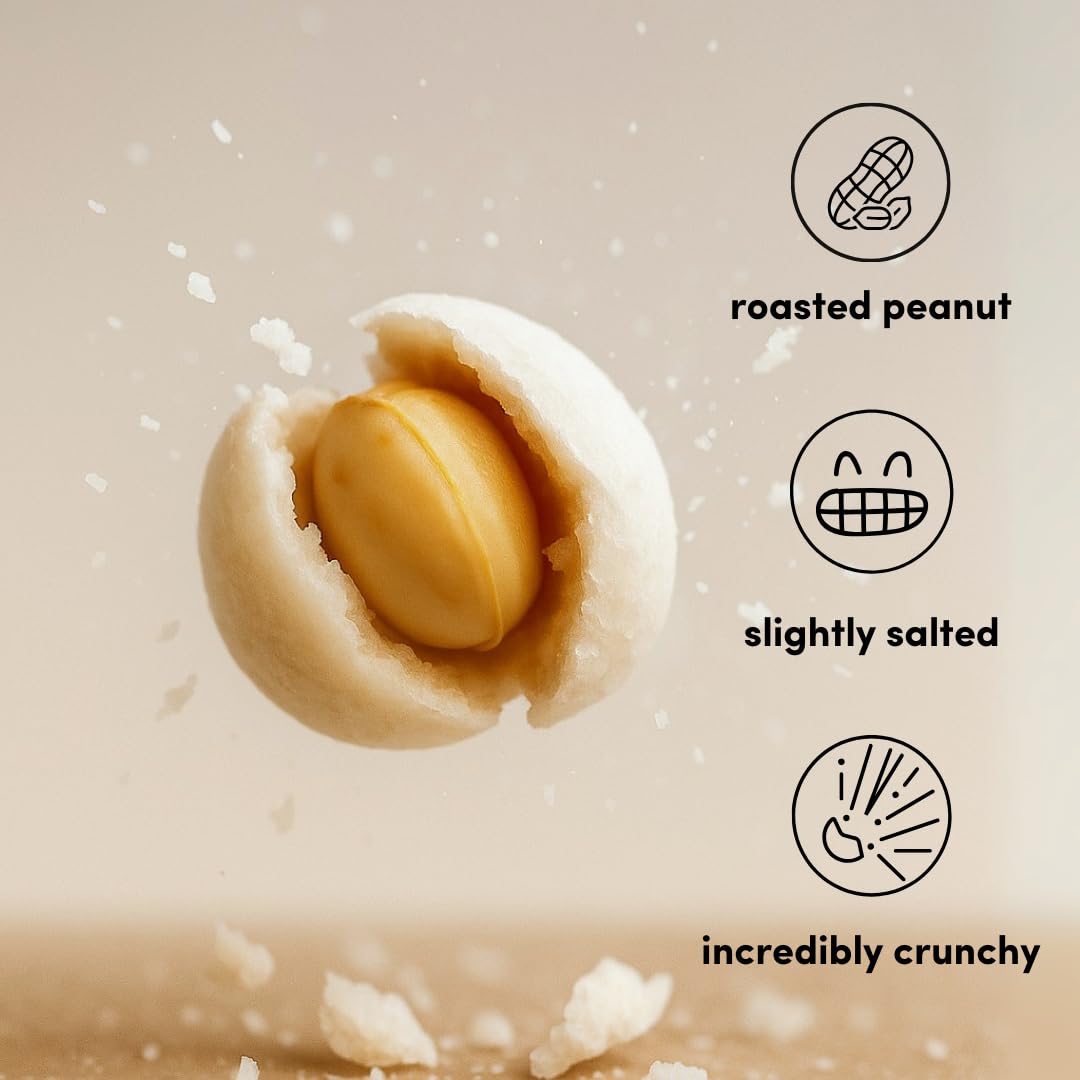 SMOLBOL Crunchy Peanuts | Individual Packs | Roasted | Lightly Salted | Gluten-Free Cassava Crust | Plant Protein | School Snack