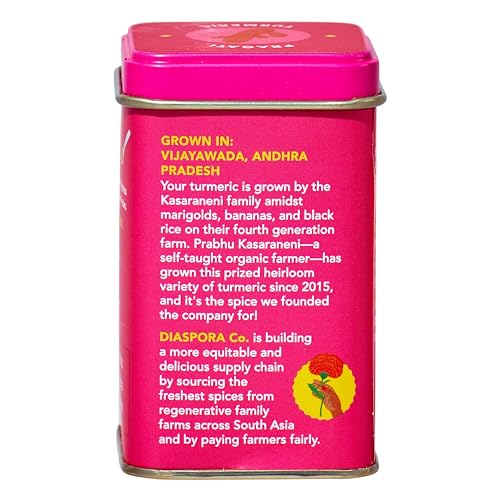 Diaspora Spice Co. Pragati Turmeric | Single-Origin Turmeric Powder | Bright & Floral | 48g Everyday Tin