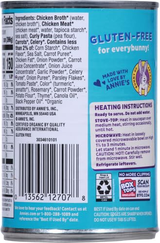 Annies Gluten Free Chicken & Pasta Canned Soup, Ready To Serve, 14 oz.