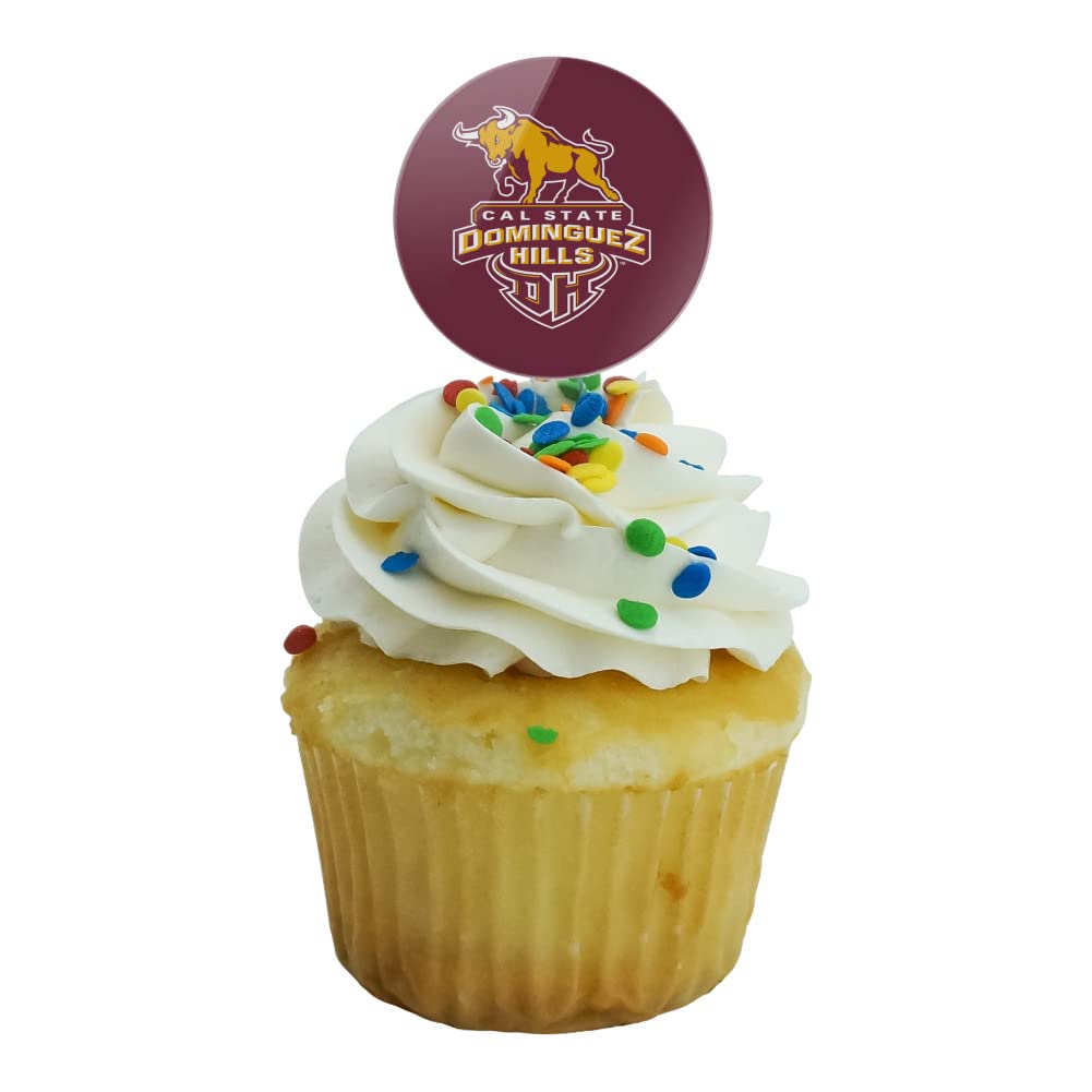 California State University Dominguez Hills Primary Logo Cupcake Picks Toppers Decoration Set Of 6