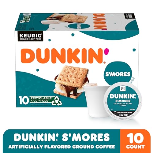 Dunkin Smores Flavored Coffee, 10 Keurig K-Cup Pods