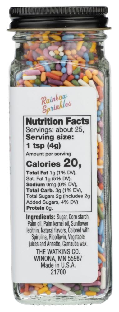 Watkins Rainbow Decorating Sprinkles, 3.4 Ounce Jar, 3-Pack