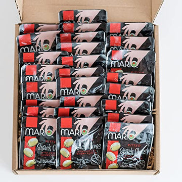 Mario Camacho Hint Of Savory Pepper Brineless Pouch Olives 25 Pack, Hint Of Savory Pepper, (Pack Of 25)