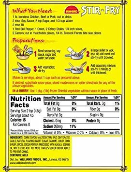 Stir Fry Seasoning Mix Packets - Asian Stir-Fry Recipe - 0.75 Ounces Each (Pack of 6)