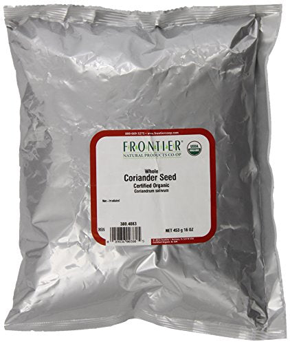 Frontier Coriander Seed Whole Certified Organic, 16 Ounce Bags (Pack of 2)