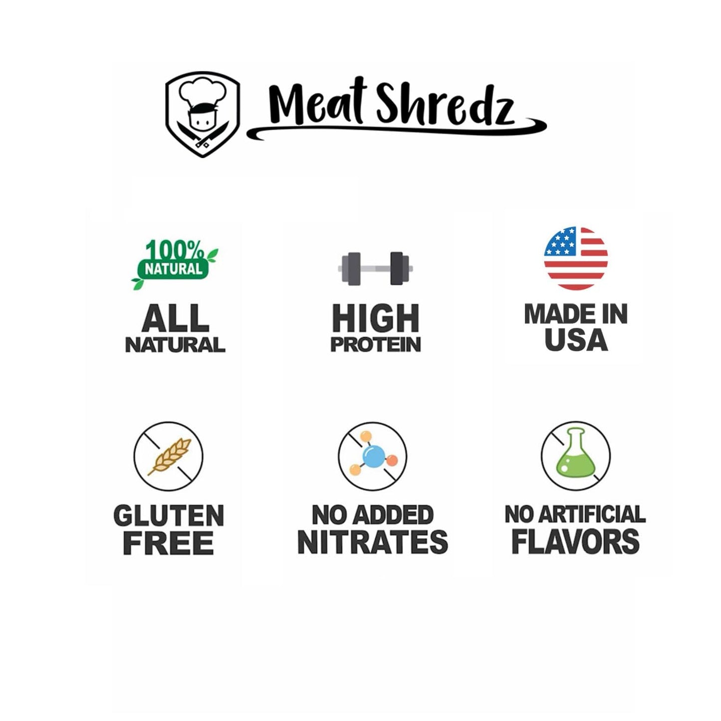 Meat Shredz - Enhanced Dried Pulled Pork (Variety, 6 Pack) | Gluten Free | High Protein & Low Sugar | Bacon Bits | Dehydrated Backpacking & Camping Food | Shredded, Dried Jerky Chew Snack