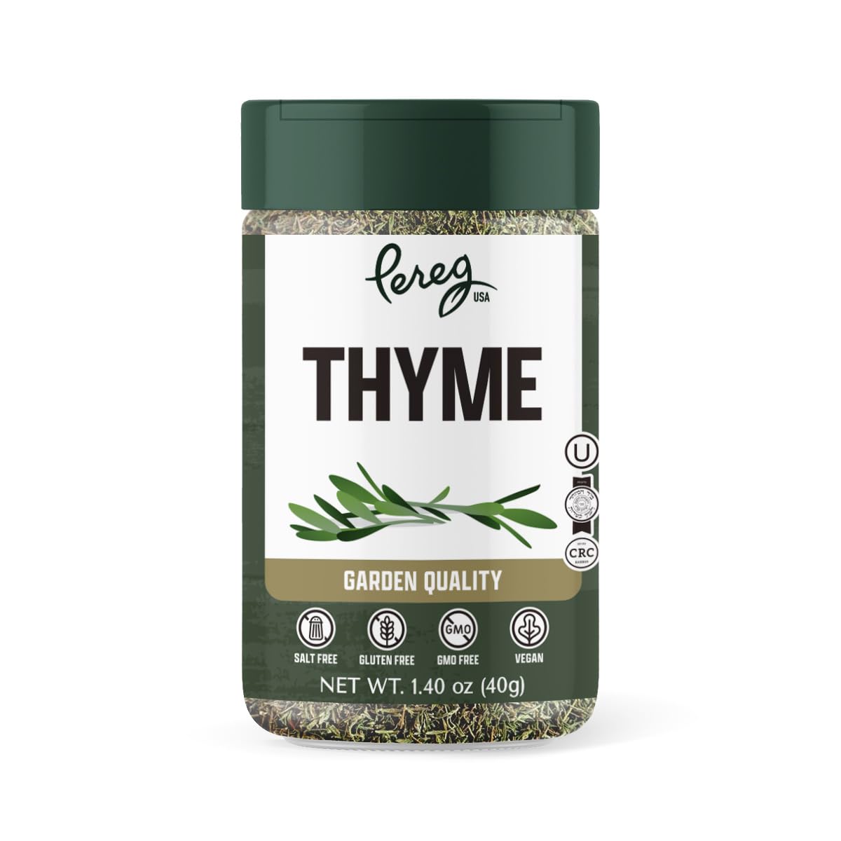 Pereg Dry Thyme Leaves - 1.40 Oz - Dried Thyme Herb Seasoning - Bulk Spices & Herbs - Adds Aromatic Flavor - Natural, Non-GMO, N