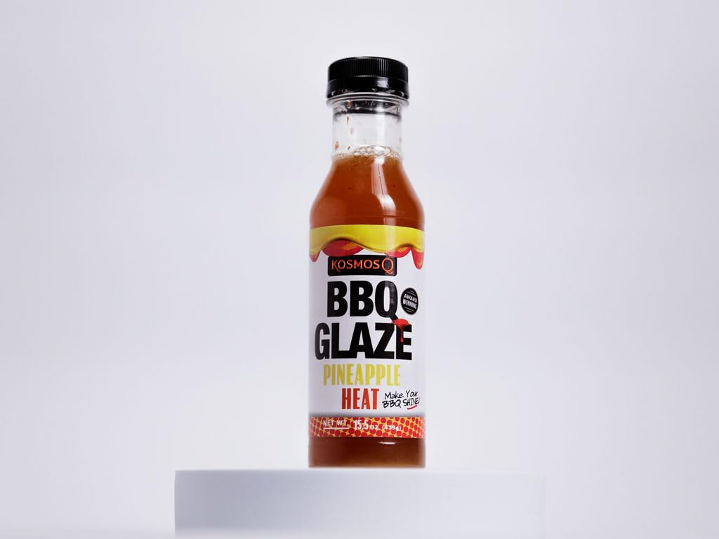 Kosmos Q Pineapple Heat Bbq Glaze - 15.5 Oz Bottle For Sticky & Flavorful Barbecue - Thick Bbq Glaze For Competition Ready Mouth