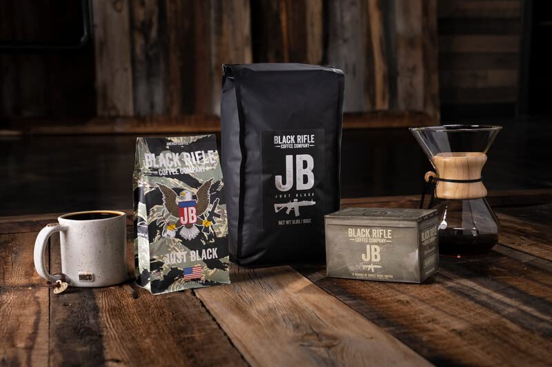 Black   Coffee Company Whole Bean Medium Roast Coffee, 12oz Bag - Just Black Blend, Colombian & Brazilian Beans