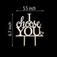 I Choose You Wedding Cake Topper For Wedding/Engagement/Marriage Party Decorations, Mirror Silver Acrylic