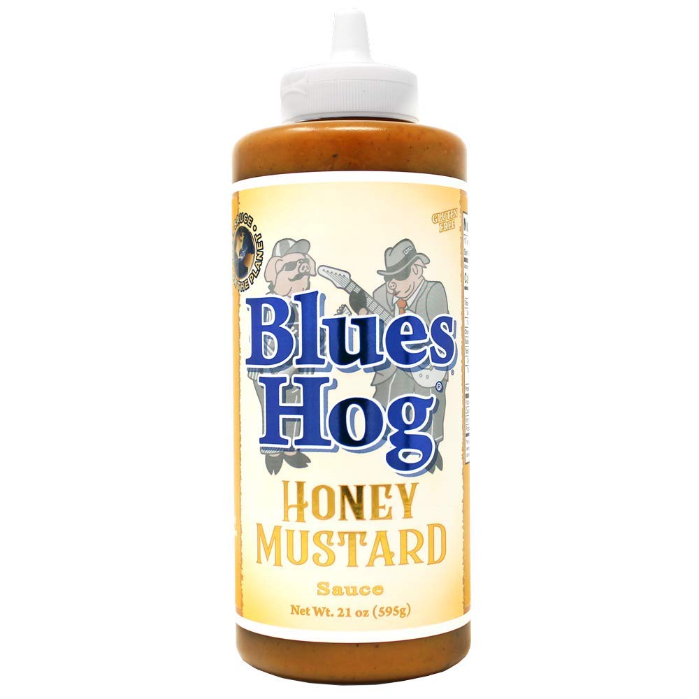 Blues Hog Honey Mustard Sauce, Sweet Honey & Zesty Mustard Gourmet Bbq Sauce Gluten-Free, Made In The Usa, 21 Oz