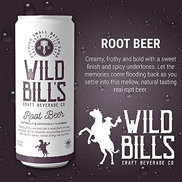 Wild Bills Root malt-inspired Soda - Classic Craft Soft Drink, Caffeine Free, Gluten Free, 12 Oz, 12 Pack, Model WBSD16