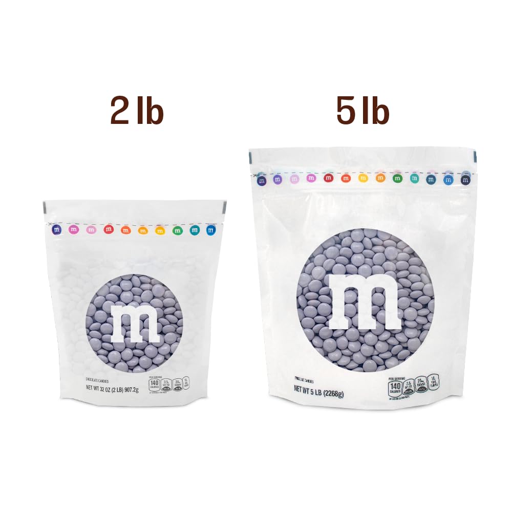 M&MS WORLD M&MS Light Purple Milk Chocolate Candy - 5lbs Resealable Purple Candy Pack for Easter, Mothers Day, Graduations, Bir
