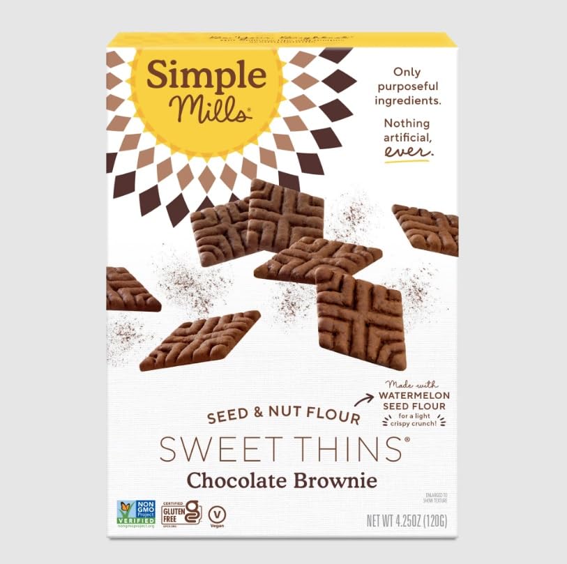 Semple Mills Seed and Nut Flour Sweet Thins, Chocolate Brownie, Gluten-Free, 4.25 oz