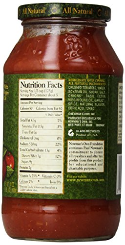 Newman's Own Tomato & Basil Pasta Sauce, 24 oz