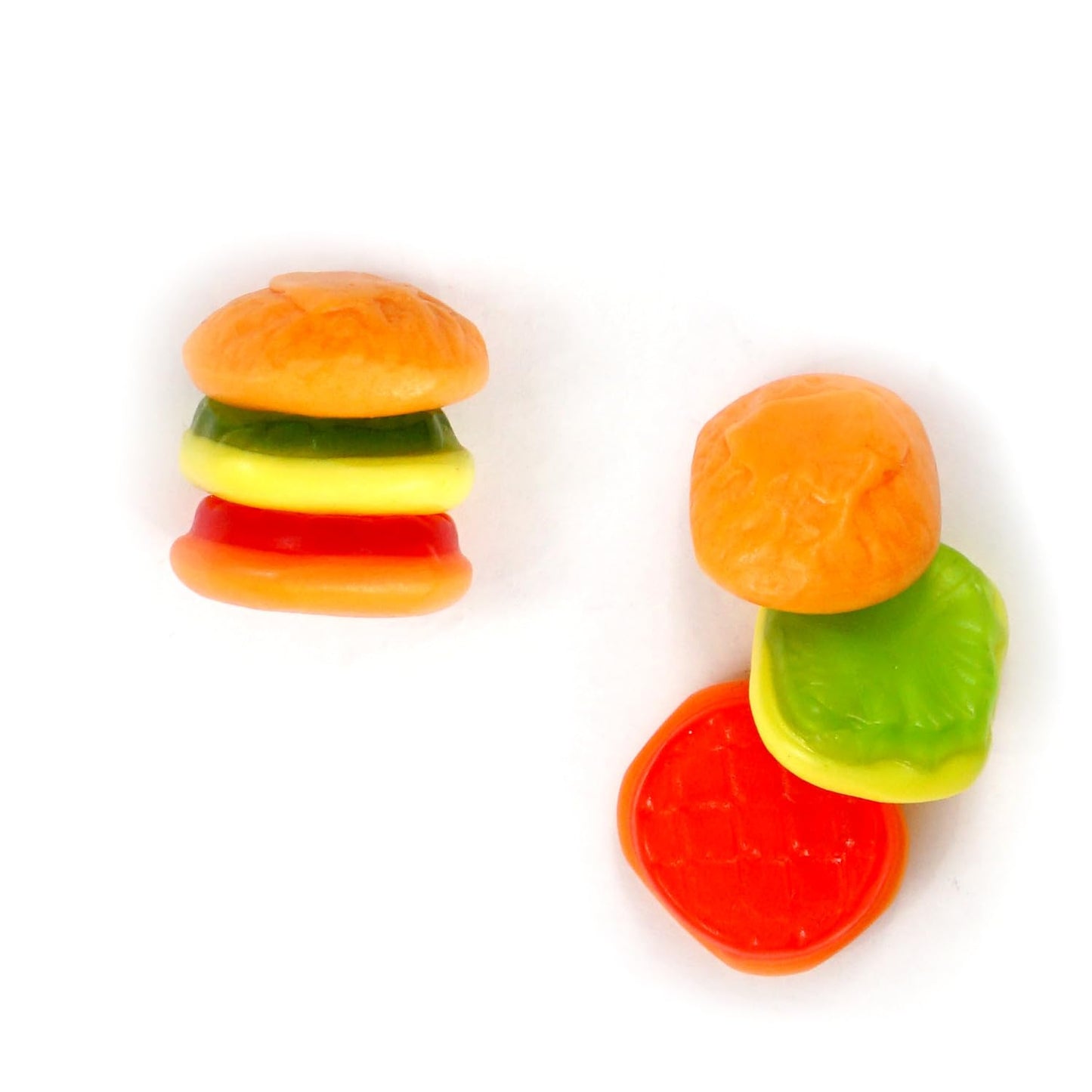 Efrutti Gummi Mini Burger, 60 Pieces Display Box, Individual Wrapped Gummy Burgers