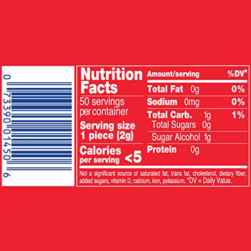 Mentos Sugar-Free Chewing Gum, Red Fruit Lime, Non Melting, 50 Piece Bottle