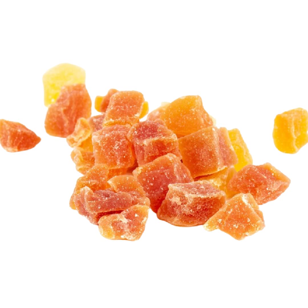 Gerbs Lightly Sweetened Dried Papaya Cubes 4 lbs. | Unsulfured, No Additives, Resealable Bag | Naturally Sweet & Chewy | Top 14 