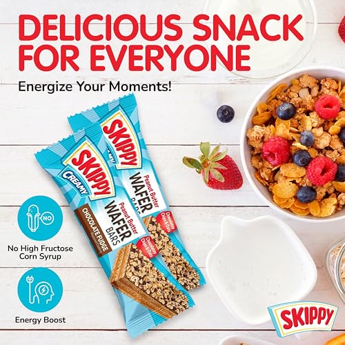 SKIPPY Creamy Peanut Butter & Chocolate Fudge Wafer Bars 22 individule wrapped bars