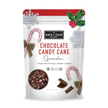 The Safe & Fair Food Company Granola, Chocolate Candy Cane, Vegan Friendly, Kosher, Gluten Free & Non-GMO, 12 Ounce (Pack of 6)