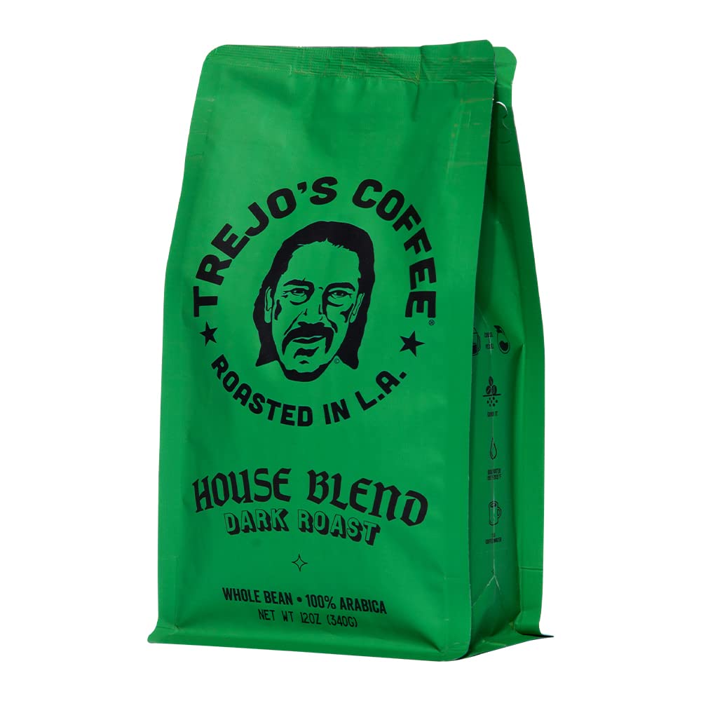 Trejos Tacos Coffee House Blend Dark Roast Whole Bean, 12 Ounce, 100% Arabica
