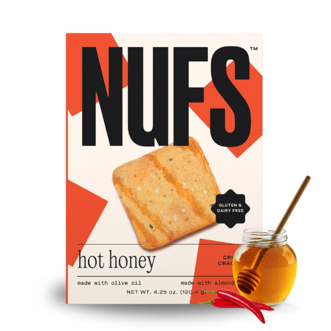 NUFS Hot Honey Crackers - Gluten Free, Dairy Free, No Seed Oils - Delicious healthy snacks, 4.25 oz (Pack of 6)
