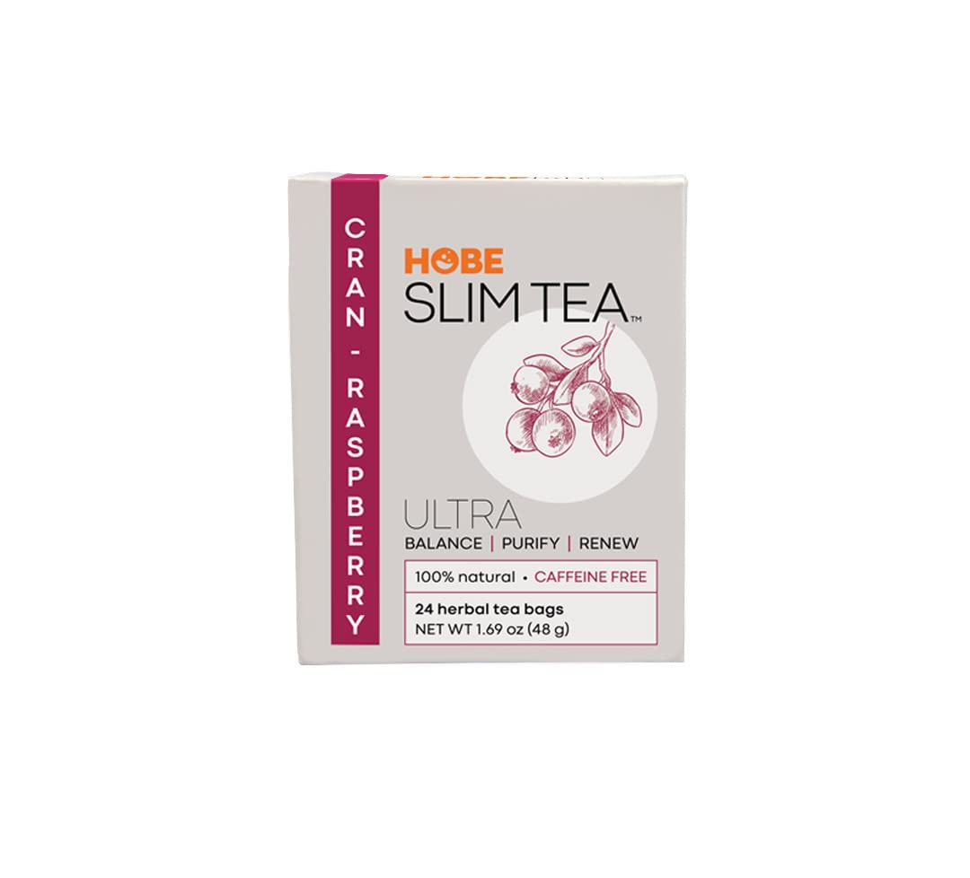 Hobe Labs Cran-Raspberry Tea - Natural Herbal Infusion for Body Balance and Refreshment - Caffeine-Free (24 Tea Bags)