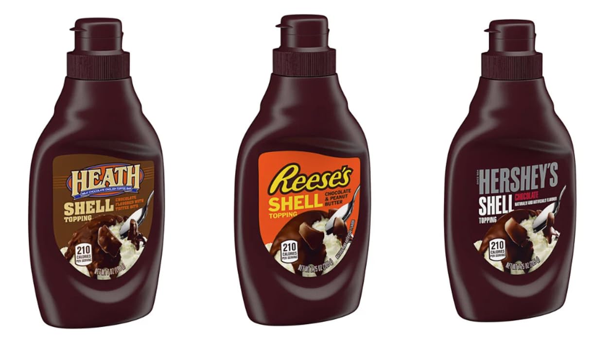 P & V Ice Cream Shell Topping Variety Pack – 3 Flavors, 2.58 Fl Oz (Pack of 3)