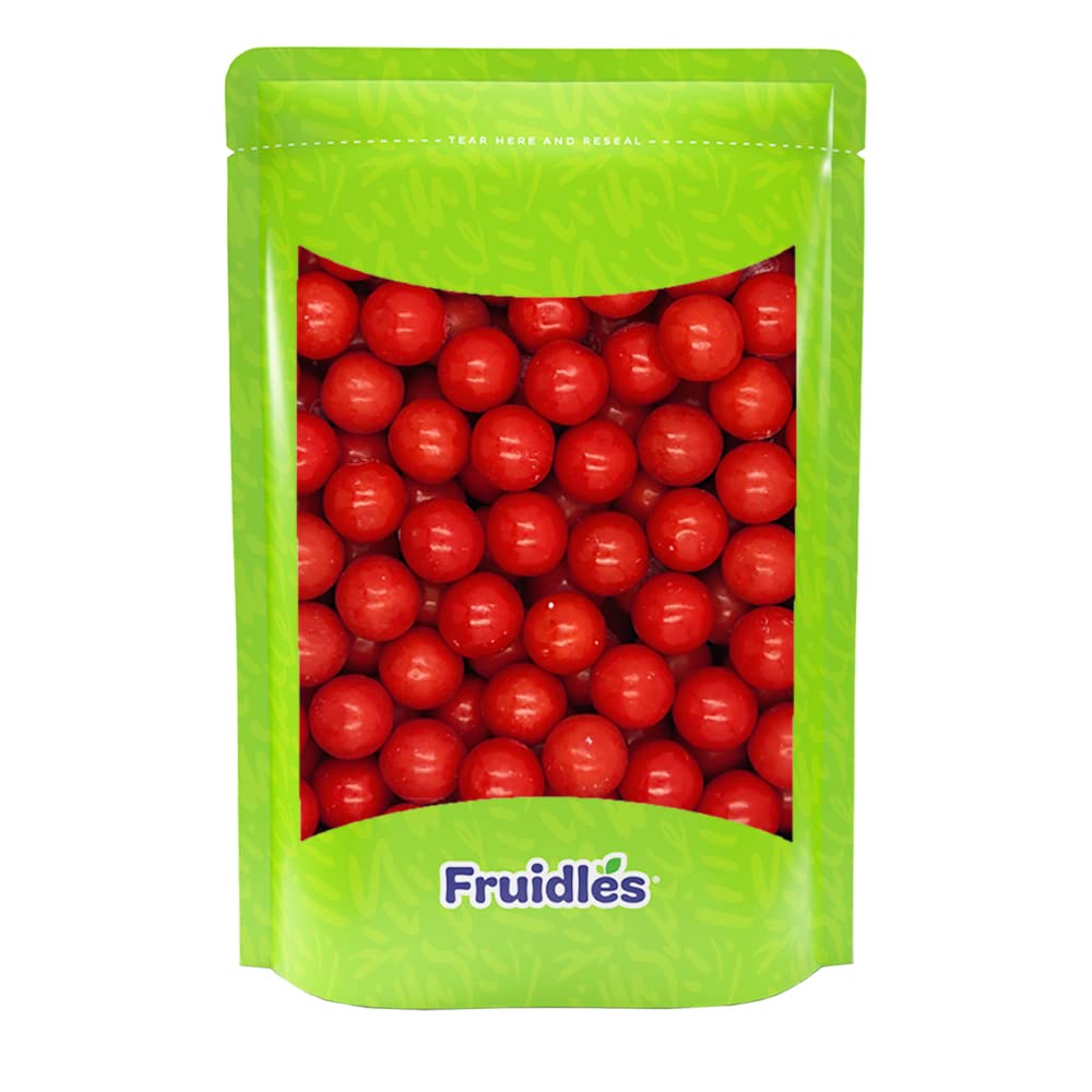 Fruidles Sweet Cherry Gum Balls Fruit Flavored, Candy Buffet Treats, Machine Size Refills, Kosher Certified Parve, 1 Inch (1 Pou