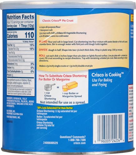 Crisco All-Vegetable Shortening, 48 Ounce