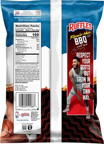 Ruffles Flamin' Hot Bbq, 8.0 Oz
