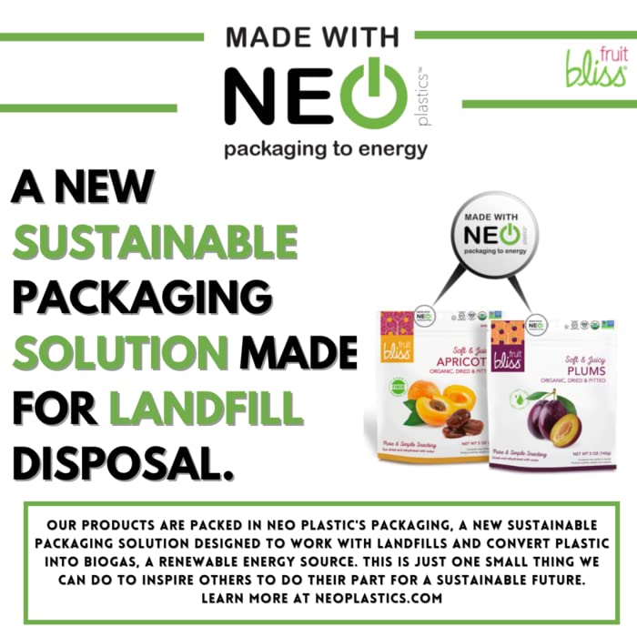 Fruit Bliss Dried Fruit Mix - Fruit Medley of Organic, Dried & Pitted Apricots, Plums & Figs - Organic Fruit Snacks, Dried Fruit