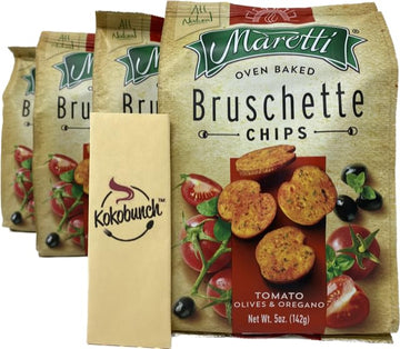 All Natural Bruschette Bruschetta Vegan Cracker Bruschettini Chips 4 PACK (5oz, Tomato Olive And Oregano)