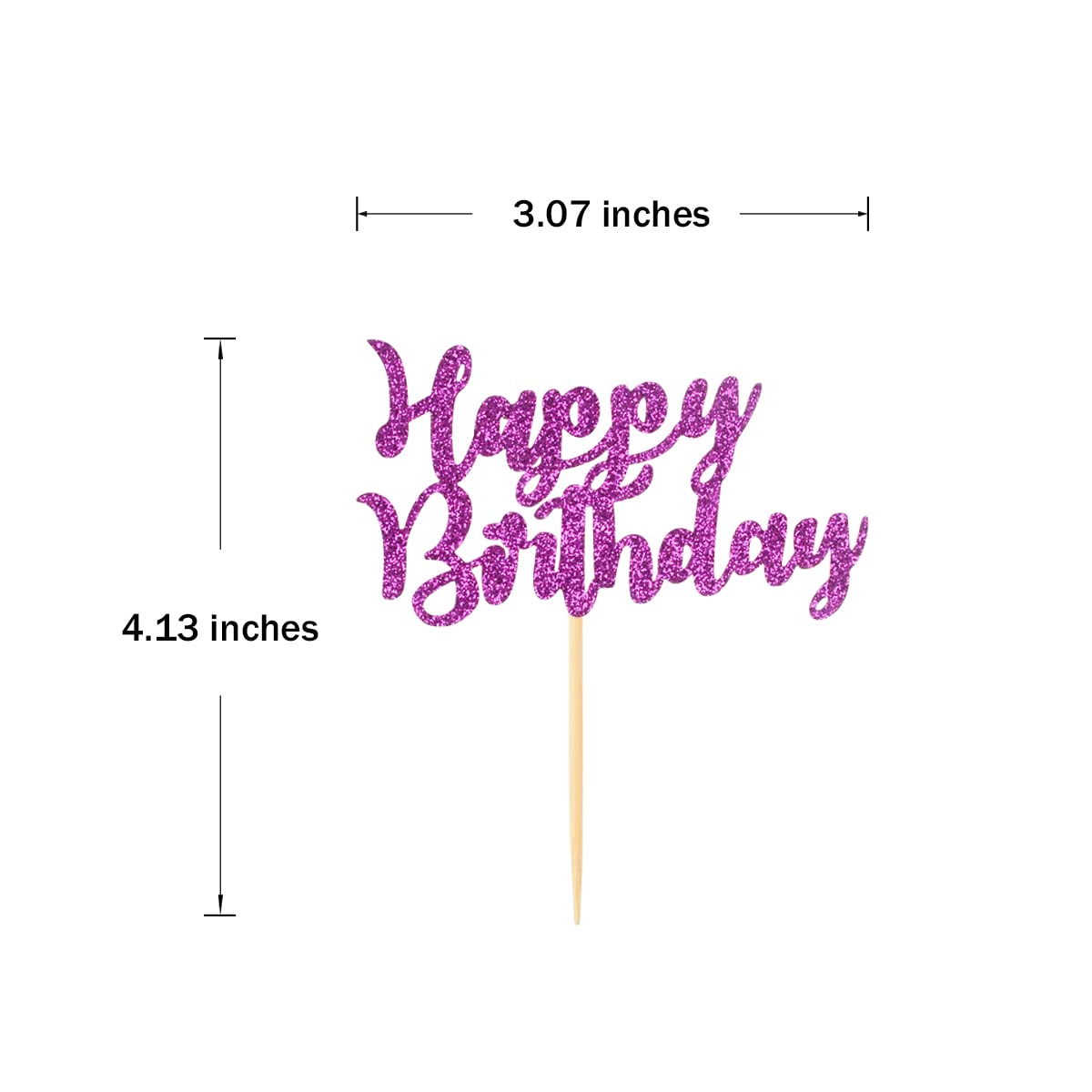 Donoter 24 Pcs Happy Birthday Cupcake Toppers Cake Picks For Birthday Party Decoration Supplies, 6 Colors