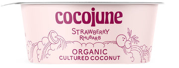 Cocojune Organic Strawberry & Rhubarb, Pink, 4 Ounce (Pack of 1)