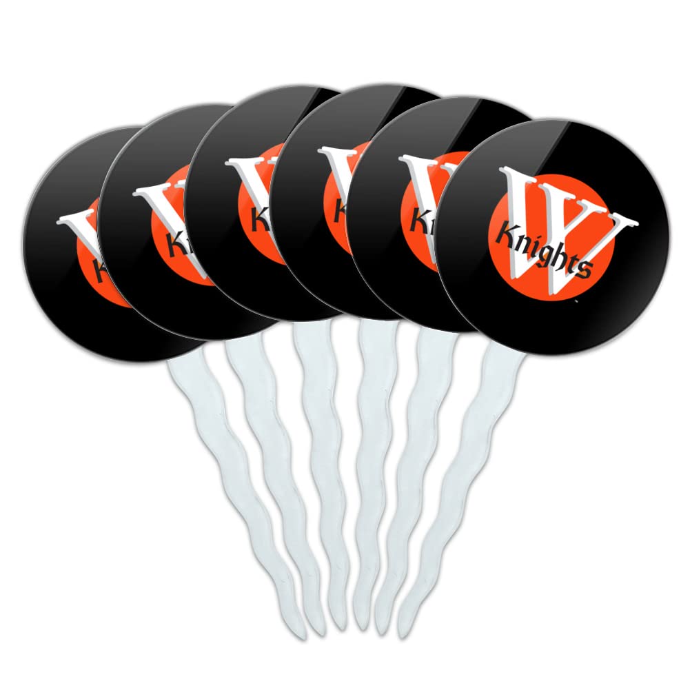 Wartburg College Secondary Logo Cupcake Picks Toppers Decoration Set of 6