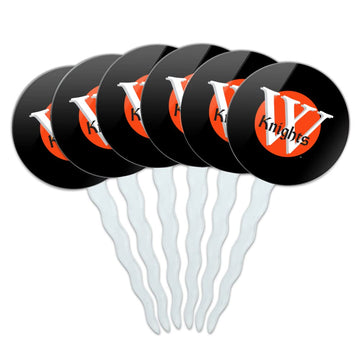 Wartburg College Secondary Logo Cupcake Picks Toppers Decoration Set of 6