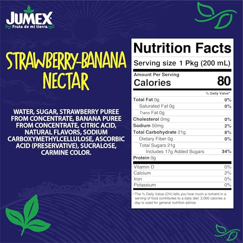 Jumex Strawberry-Banana Nectar, 6.76 Fl Oz Recyclable Box | Three-Pack (Pack of 8, 24 Total)