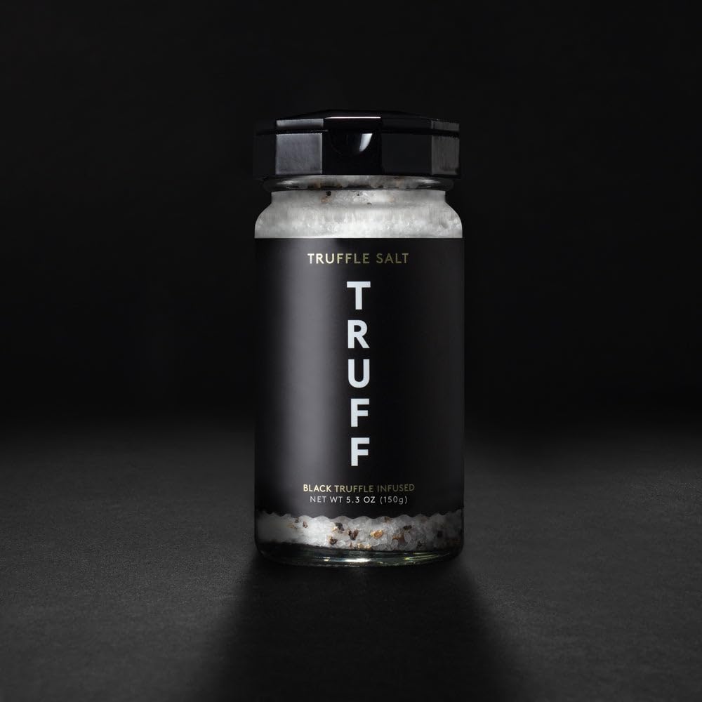 TRUFF Black Truffle Salt, Fine and Coarse Sea Salt, Dried Black Summer Truffles, Specialty Seasoning for A Truly Aromatic Flavor