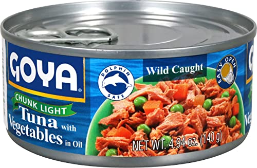 Goya Foods Chunk Light Tuna With Vegetables, Wild Caught, 4.94 Ounce (Pack Of 24)