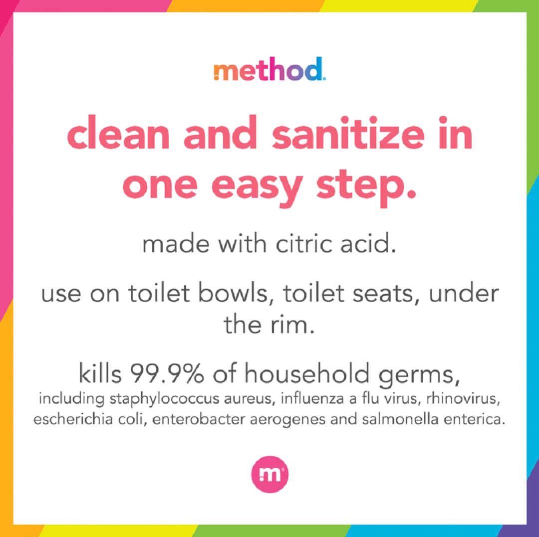 Method Antibacterial Toilet Cleaner, Blue, 24 Fl Oz - Powerful Disinfectant for a Fresh & Clean Bathroom