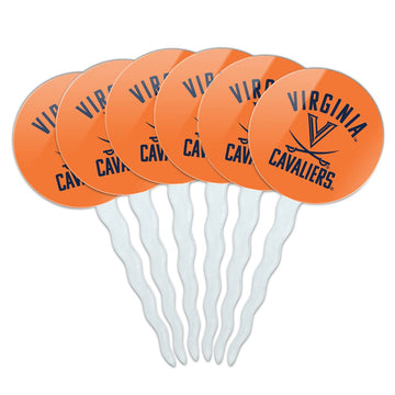 GRAPHICS & MORE Cupcake Picks Set of 6, Acrylic, Multi Color, Virginia Cavaliers Decoration