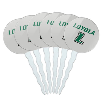 Loyola University Maryland Secondary Logo Cupcake Picks Toppers Decoration Set of 6