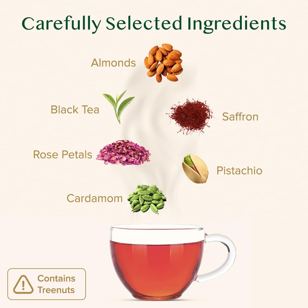 Vahdam, Blooming Rose Black Tea - Premium Black Tea With Rose Petals (3.5Oz) Delicious & Aromatic Black Tea Loose Leaf With Frag