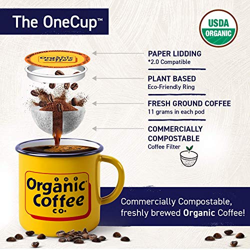 The Organic Coffee Co. Compostable Coffee Pods - Java Love (80 Ct) K Cup Compatible Including Keurig 2.0, Medium Roast, Usda Org