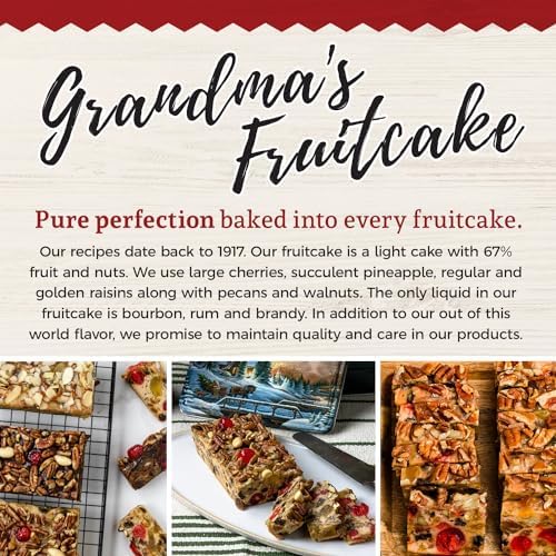 Beatrice Bakery Co. No Sugar Added Fruitcake, 24 oz Box, Grandmas Fresh Dessert