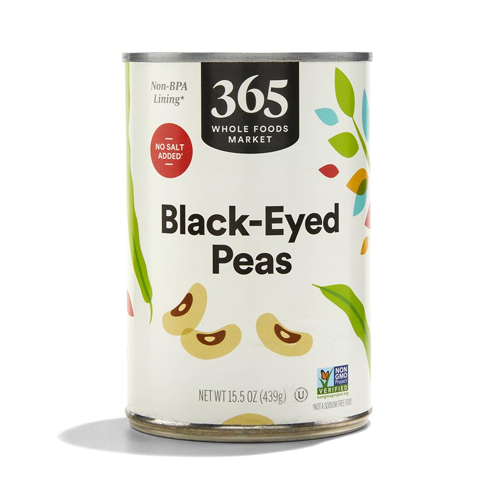 365 by Whole Foods Market Blackeye Peas No Salt Added, 15.5 oz, 15.5 Ounce (Pack of 1)