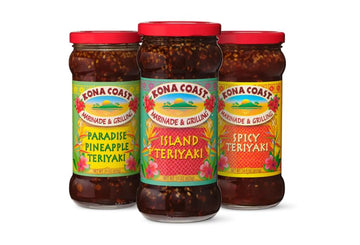 Kona Coast Variety Pack (3 Pack) | Paradise Pineapple Teriyaki Marinade & Grilling Sauce 15 oz, Island Teriyaki Marinade & Grill