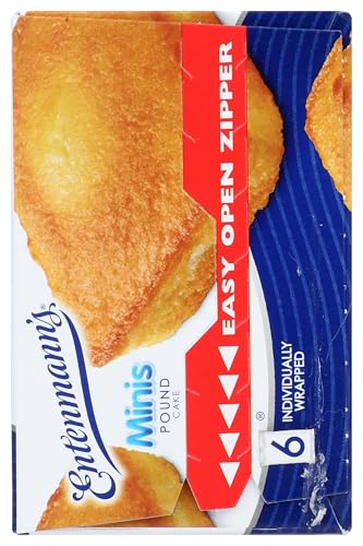 Entenmanns Minis Pound Cakes, Box of Snack Cakes, 9.25 oz, 6 Count
