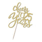 Qertesl Gold Glitter Cheers To 25 Years Cake Topper, Happy 25Th Birthday Cake Decorations,Perfect For 25 Years Cake Decorating,W